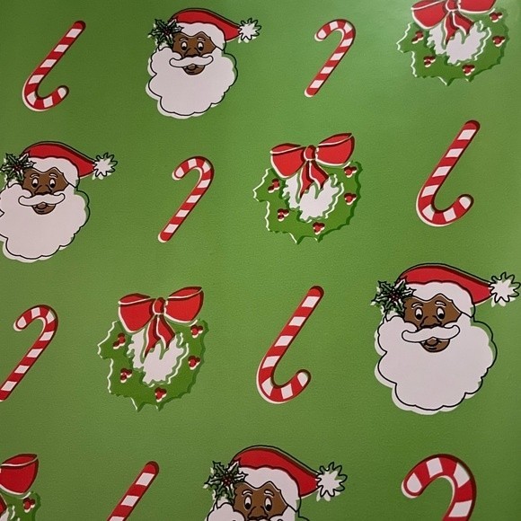 Wrapping Paper African American Santa Christmas 3 Rolls 12.5sqft Each - Picture 5 of 7